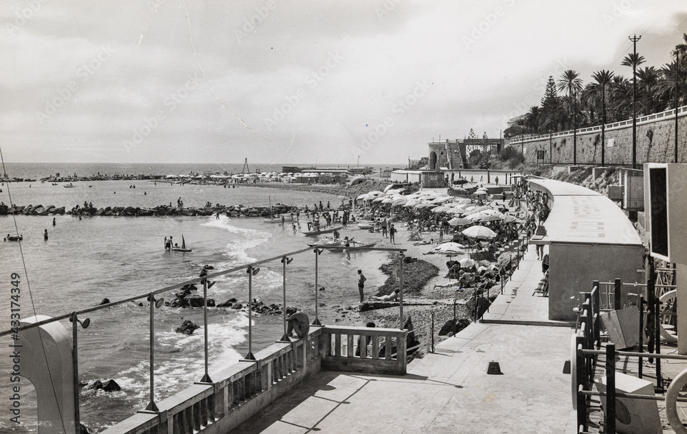 Sanremo Riviera dei Fiori beach in the 60s