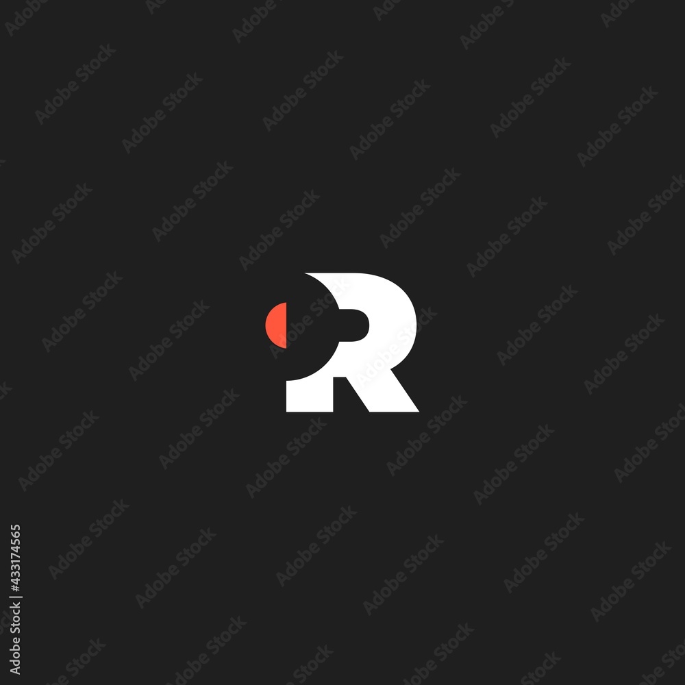 letter R and lamp vector letter R and lamp vector
