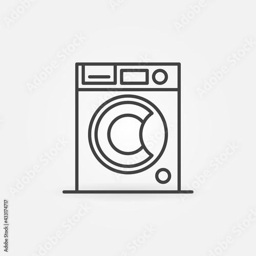 Washing Machine outline vector concept icon or sign