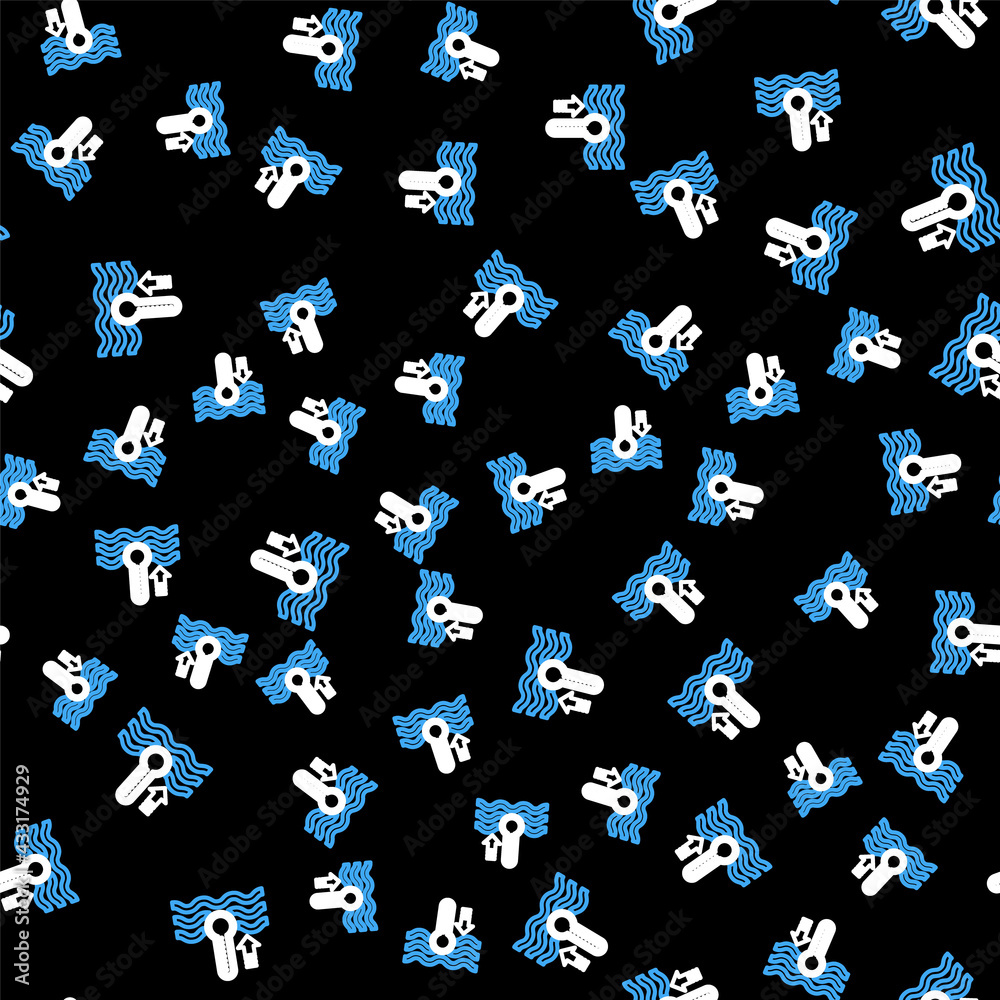 Line Water thermometer measuring heat and cold icon isolated seamless pattern on black background. Thermometer equipment showing hot or cold weather. Vector Line Water thermometer measuring heat and cold icon isolated seamless pattern on black background. Thermometer equipment showing hot or cold weather. Vector