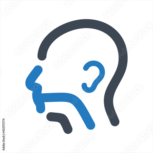 Nose and throat icon, vector and glyph