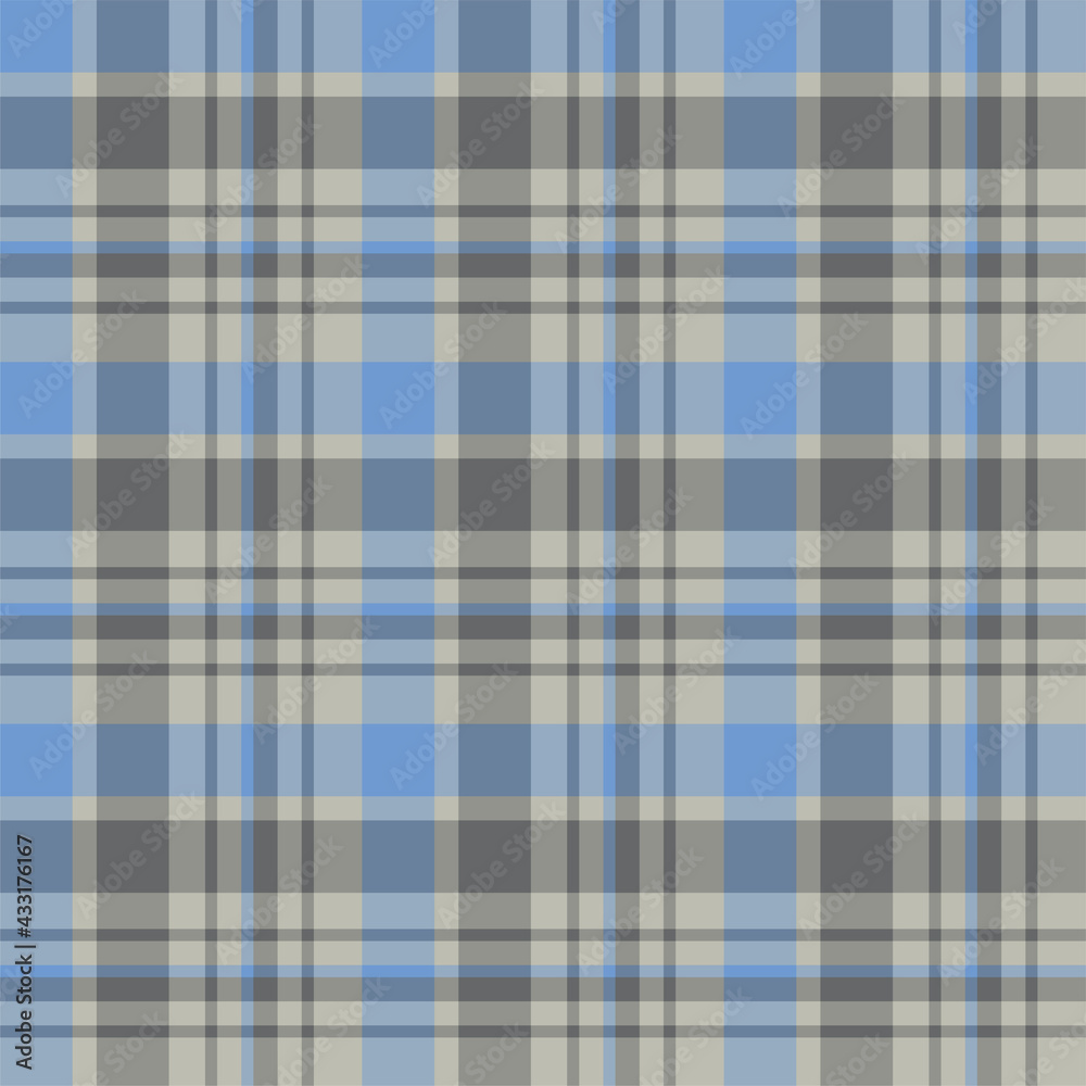 Plaid seamless pattern. Vector background of textile ornament. Flat fabric design.