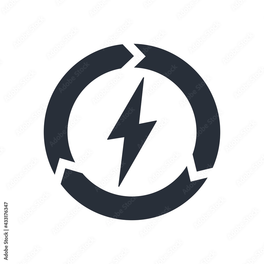 Energy substitution. Vector icon isolated on white background. Energy substitution. Vector icon isolated on white background.