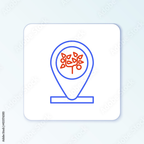 Line Location and tree icon isolated on white background. Colorful outline concept. Vector Free Download Line Location and tree icon isolated on white background. Colorful outline concept. Vector - GFXLoad