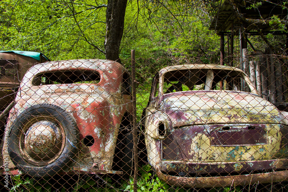 Fototapeta premium Old vintage car and auto