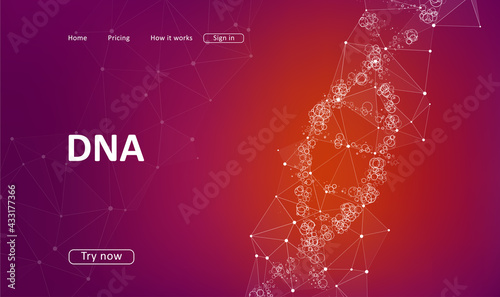 Futuristic DNA concept structure illustration.
