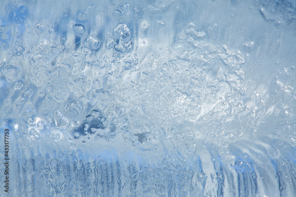 凍結した氷の中の気泡