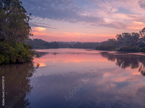 Fototapeta Naklejka Na Ścianę i Meble -  Morning Clouds Reflecting on a River