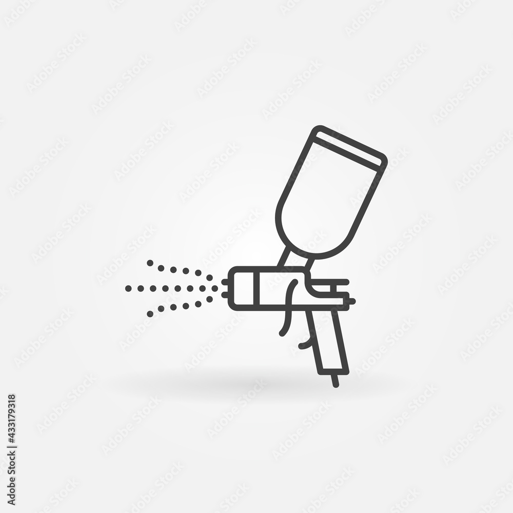 Car Paint Spray Gun linear vector concept icon Car Paint Spray Gun linear vector concept icon