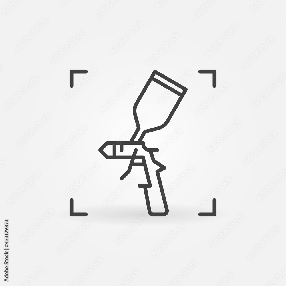 Paint Spray Gun vector concept icon in outline style Paint Spray Gun vector concept icon in outline style