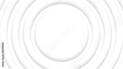 Abstract white circles with soft dymanic shadow. 3d clean embossed background. Pure basic animated cover for business presentation. Universal elegant minimal loop.