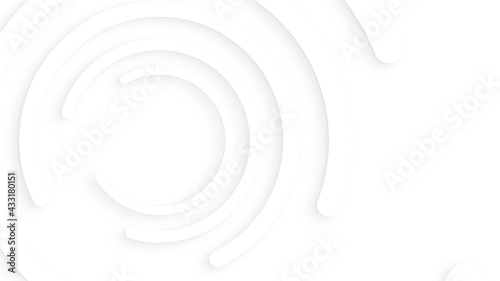 Abstract white circles with soft dymanic shadow. 3d clean embossed background. Pure basic animated cover for business presentation. Universal elegant minimal loop.
