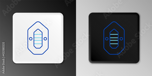 Line Rafting boat icon isolated on grey background. Inflatable boat. Water sports, extreme sports, holiday, vacation. Colorful outline concept. Vector