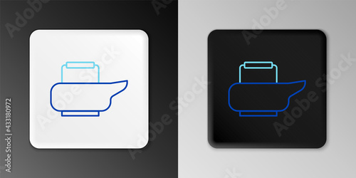 Line Bedpan icon isolated on grey background. Toilet for bedridden patients. Colorful outline concept. Vector