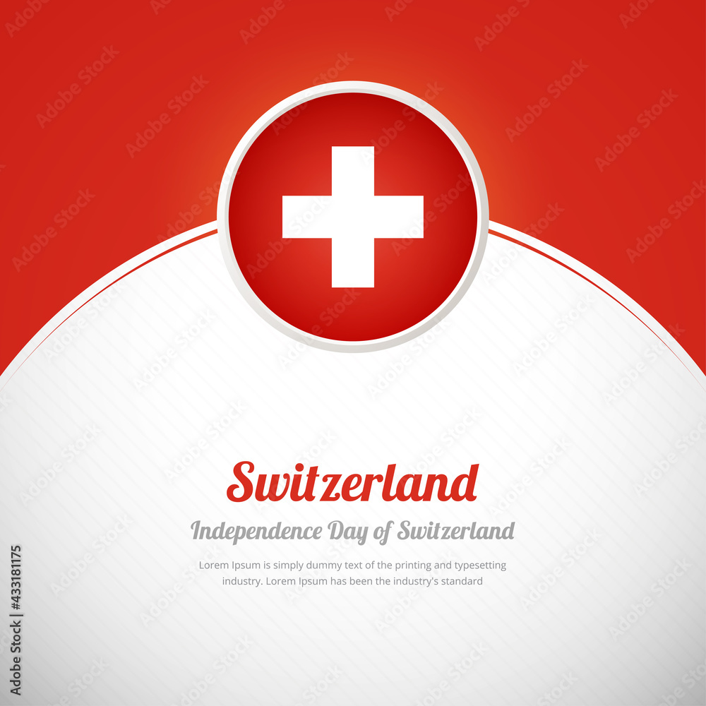Obraz premium Switzerland happy independence day with abstract colorful country flag background
