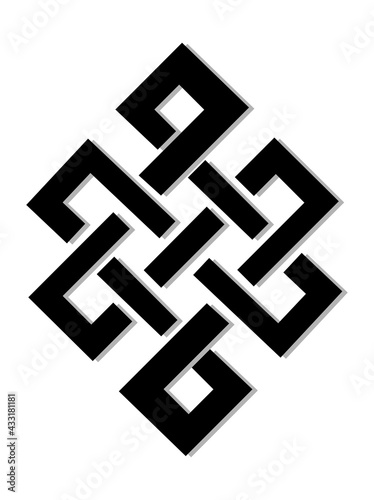 CELTIC KNOT SYMBOL IN BLACK COLOR WITH SHADOW