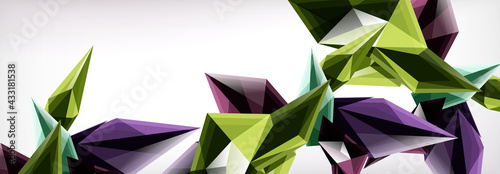 Vector 3d triangles and pyramids abstract background for business or technology presentations, internet posters or web brochure covers