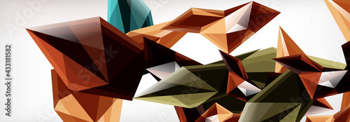 Vector 3d triangles and pyramids abstract background for business or technology presentations, internet posters or web brochure covers