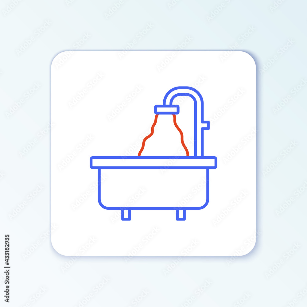 Line Bathtub icon isolated on white background. Colorful outline concept. Vector Line Bathtub icon isolated on white background. Colorful outline concept. Vector