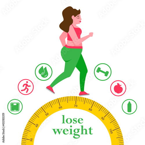 Fat woman. Overweight woman lead an unhealthy and sedentary lifestyle. Fast food.