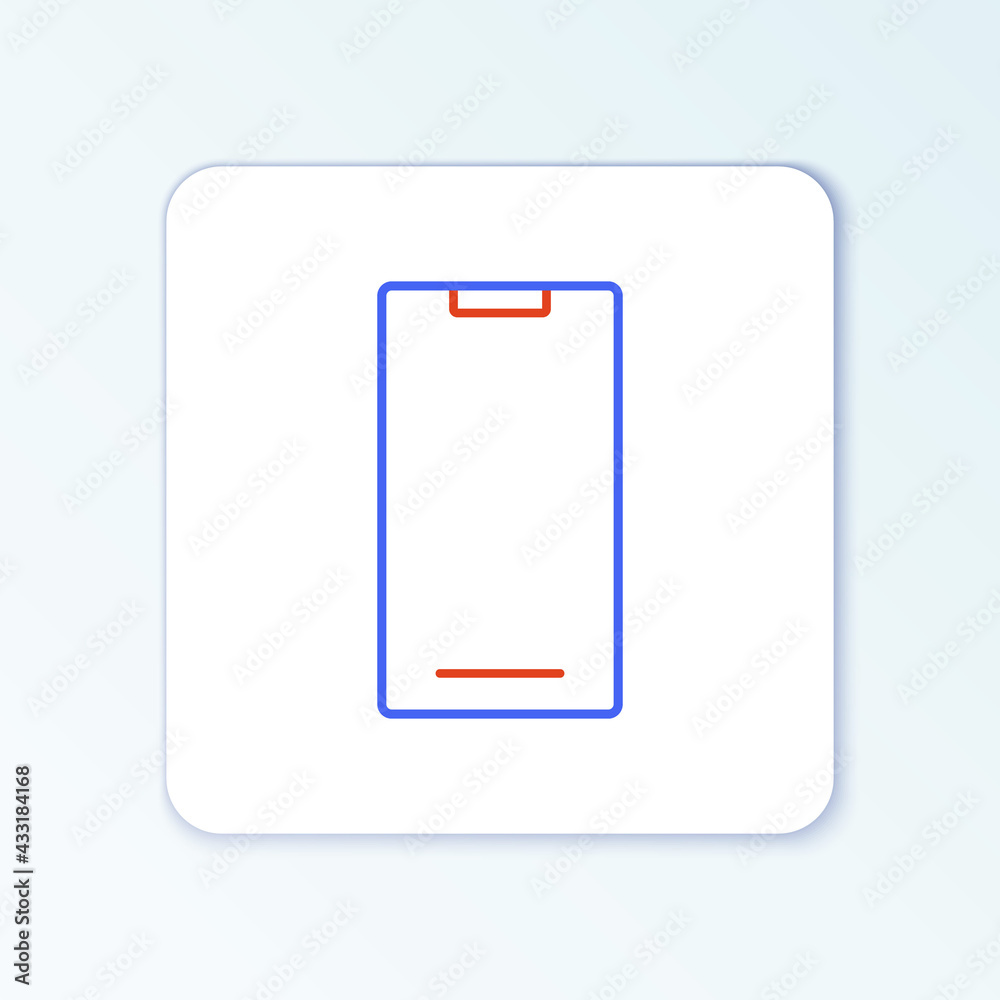 Line Smartphone, mobile phone icon isolated on white background. Colorful outline concept. Vector Line Smartphone, mobile phone icon isolated on white background. Colorful outline concept. Vector