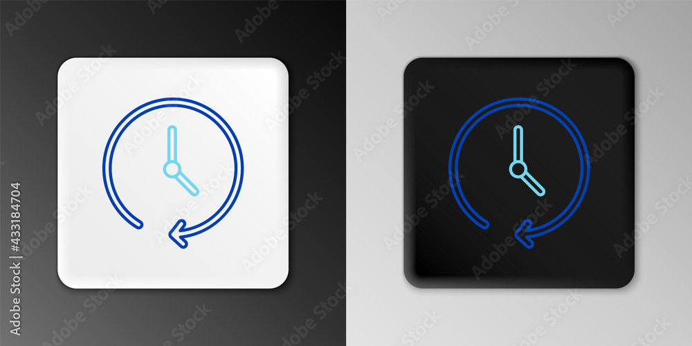 Line Clock icon isolated on grey background. Time symbol. Colorful outline concept. Vector Line Clock icon isolated on grey background. Time symbol. Colorful outline concept. Vector