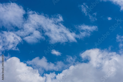 Photo of white clouds against a blue sky