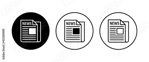 Newspaper icon set. news paper vector sign
