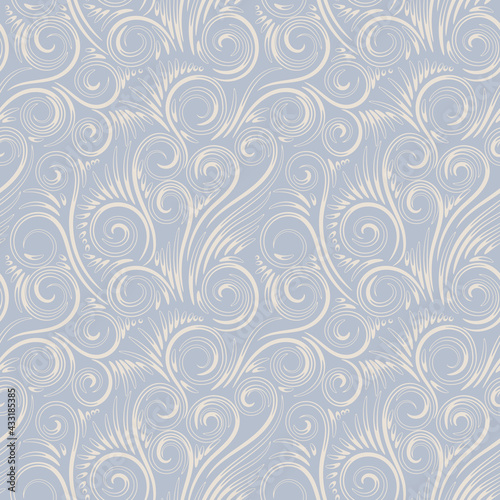 light and rich seamless pattern with twisted elements. Elegant ornament that can be used on any surface 