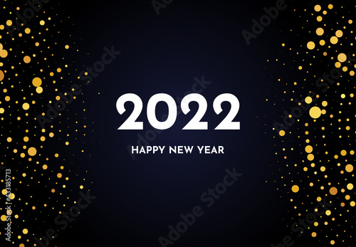 2022 Happy New Year of gold glitter pattern