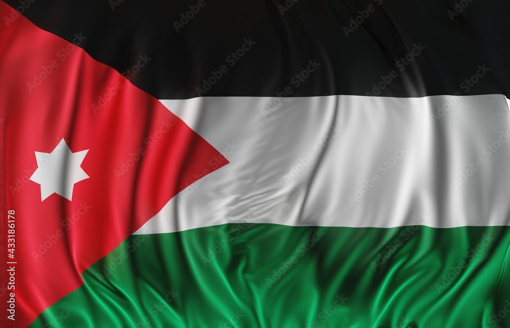 Obraz premium Abstract Jordan Flag 3D Render (3D Artwork)