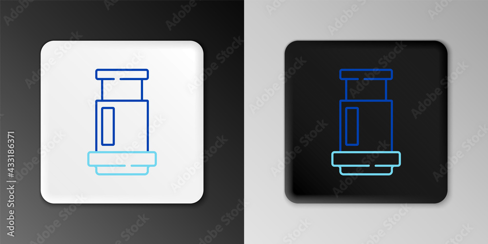 Line Aeropress coffee method icon isolated on grey background. Device for brewing coffee. Colorful outline concept. Vector