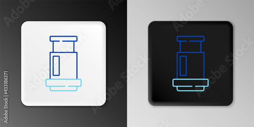 Line Aeropress coffee method icon isolated on grey background. Device for brewing coffee. Colorful outline concept. Vector
