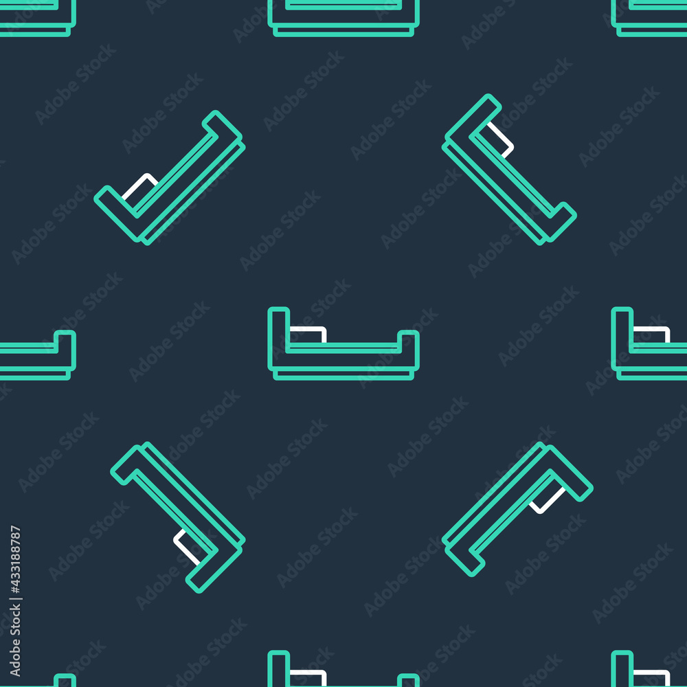 Line Bed icon isolated seamless pattern on black background. Vector Line Bed icon isolated seamless pattern on black background. Vector