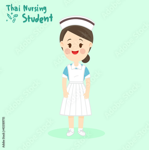 Thai Nursing Student Character Vector