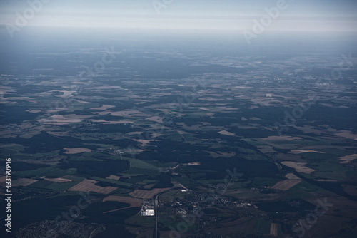  Domodedovo airport. View of the surrounding villages of the airport from an airplane