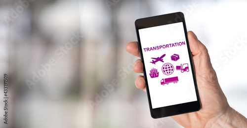 Transportation concept on a smartphone