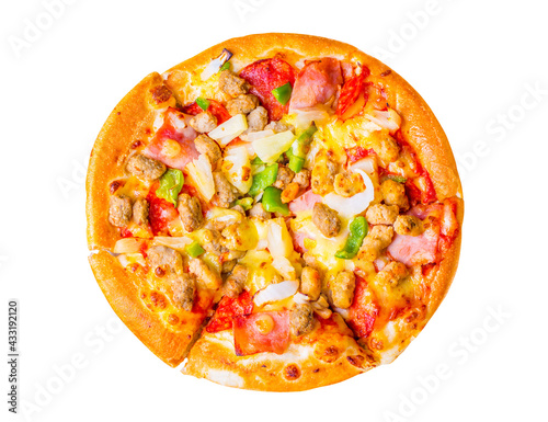 Closeup shot of nice delicious pizza