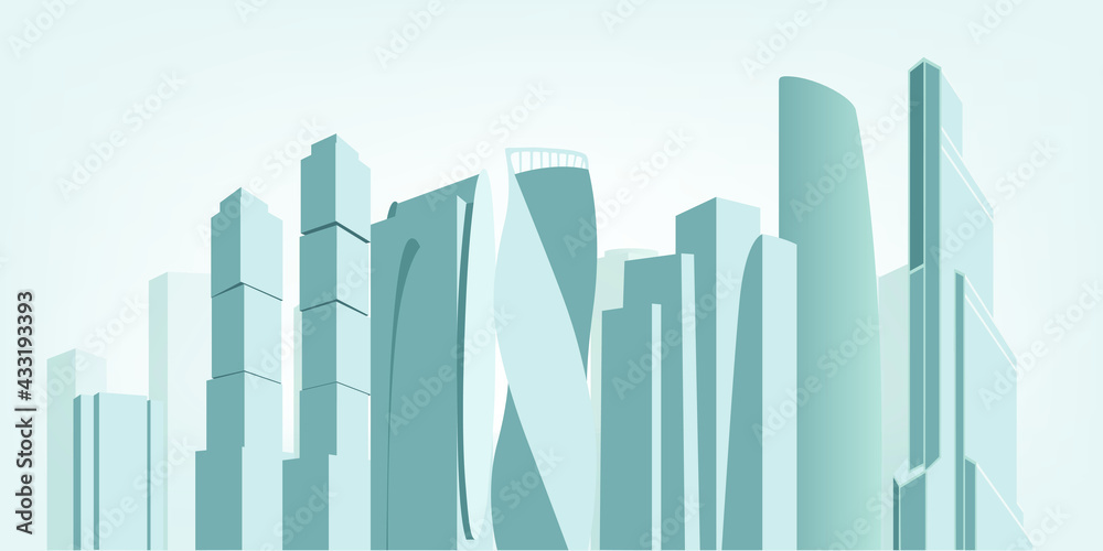 Modern City With Skyscrapers Construction Building Icon Vector Illustration Modern City With Skyscrapers Construction Building Icon Vector Illustration