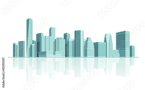 Modern City With Skyscrapers Construction Building Icon Vector Illustration