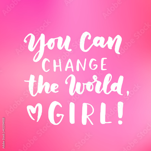 Women's rights quote, phrase. Vector lettering about feminism, woman rights, motivational slogan. Women support and empower, care of yourself, self-care poster.