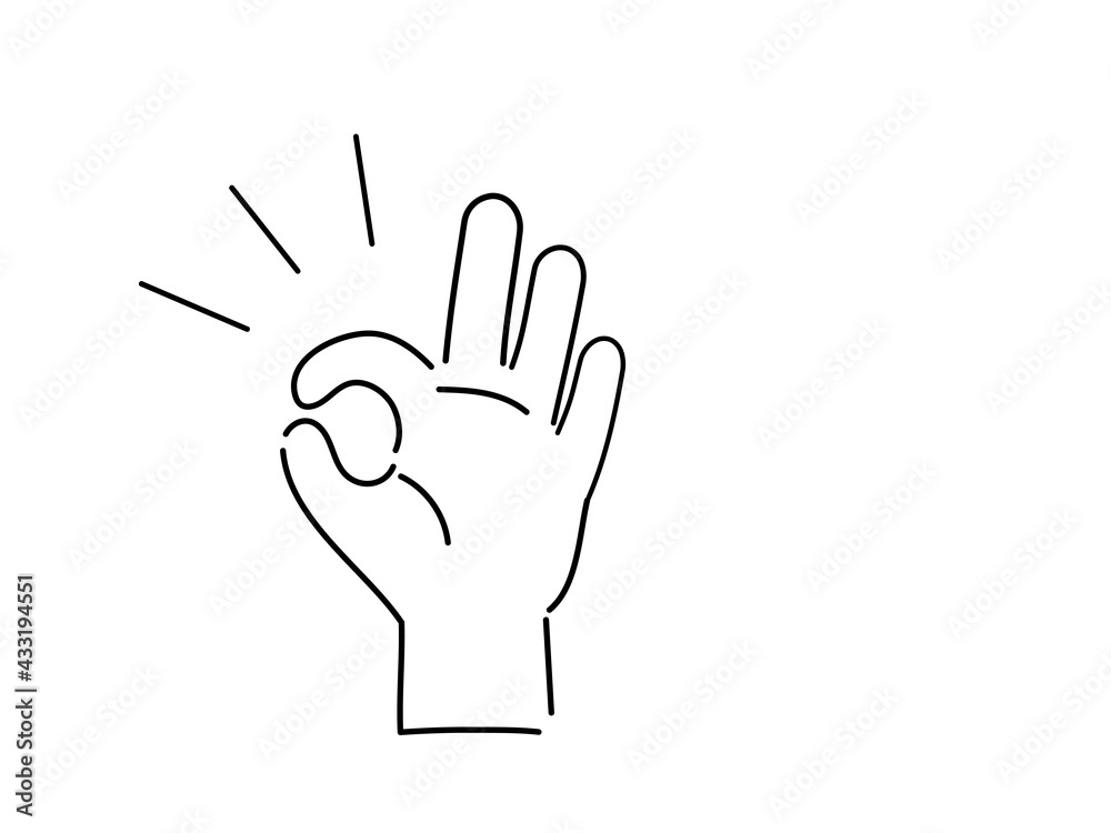 Obraz premium オッケーの手のイラスト ハンドジェスチャー