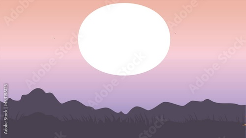 a beautiful small house view during the sunrise in the morning