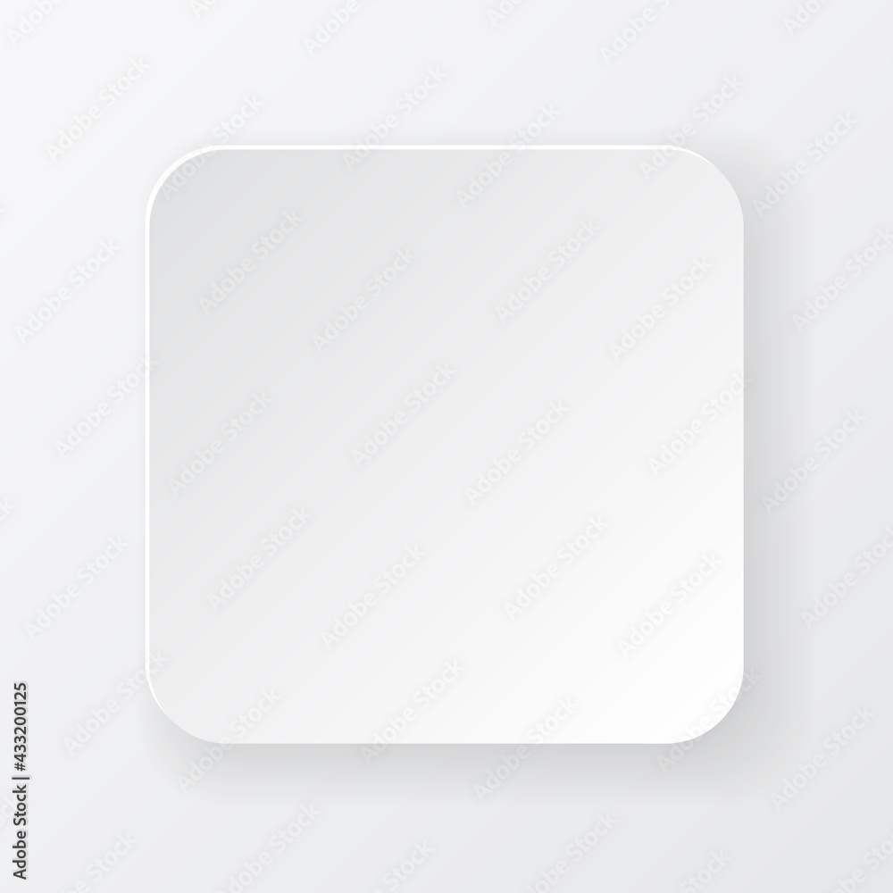 White blank button on white background