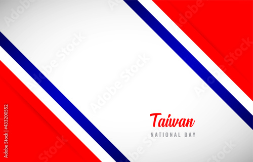 Happy national day of Taiwan with Creative Taiwan national country flag greeting background