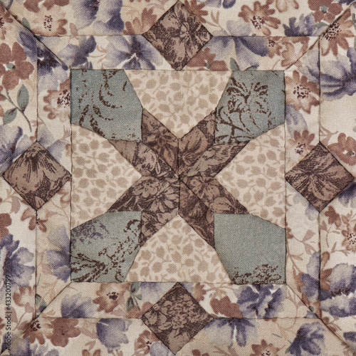 Wallpaper Mural Patchwork block from pieces of fabrics, detail of quilt Torontodigital.ca