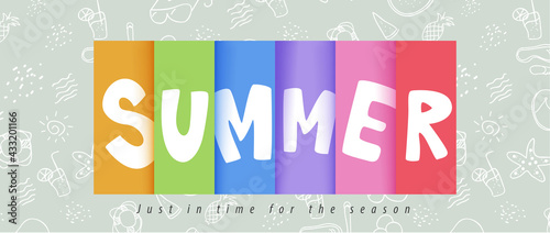 Colorful Summer background layout banner background