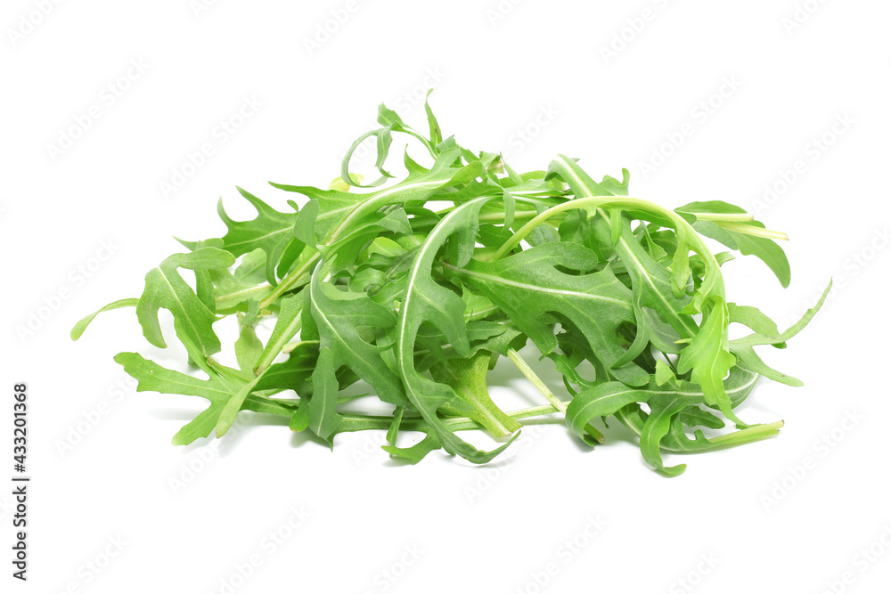 Rucola or rocket salad green fresh leaves isolated on white Rucola or rocket salad green fresh leaves isolated on white