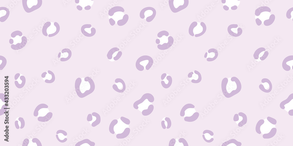 Cheetah seamless vector pattern background, cute pastel purple