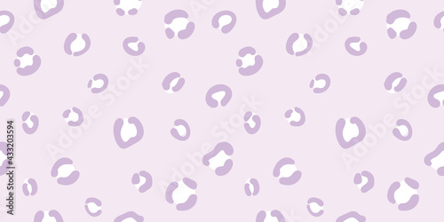 Cheetah seamless vector pattern background, cute pastel purple